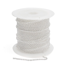 Цепь Плетение Перлина, Латунь, Паяная, Цвет: Серебро, Звено: Диаметр 1.5мм, (УТ100028457)