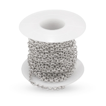 Цепь Железо Rolo, Круглое Звено, Непаяная, Цвет: Платина, Звено: 3х1мм, (УТ100028459)