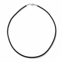 Основа для Намиста, Натуральна Шкіра, Фурнітура Латунь, Чорний, 66см, Товщина 3мм, (УТ100028524)