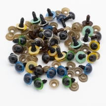 Очки з Фіксатором і штифти, для Іграшок, Круглі, Колір: Мікс, Розмір: 14мм, (УТ100028543)