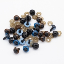 Очки з Фіксатором і штифти, для Іграшок, Круглі, Колір: Мікс, Розмір: 16мм, (УТ100028544)