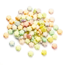 Намистини Акрилові Лаковані, Матові, Плоскі, Зірка, Колір: Мікс, Розмір: 9х9.5х4мм, Отвір 1.8мм, близько 105шт/25г, (УТ100028612)