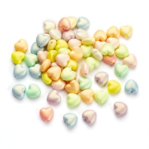 Бусины Акриловые Сердце Матовые, Микс, 10.5х11х5.5мм, Отверстие 2мм, около 60шт/25г, (УТ100028614)
