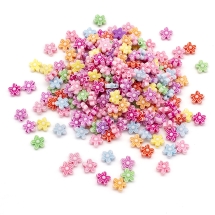 Бусины Акрил Цветок, Крафт Стиль, Микс, 9х5мм, Отверстие: 2мм, около 250шт/50г, (УТ100028628)