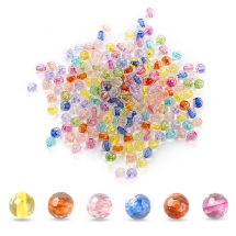 Бусины Акриловые Прозрачные Граненые Круглые, Микс, 6х5.5мм, Отверстие 1.4мм, около 200шт/25г, (УТ100028637)