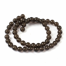 Намистини Натуральний Крижаний Обсидіан, На нитках, Круглі, Розмір: 8мм, Отвір 1мм, близько 45шт/37см/нитка, (УТ100028666)