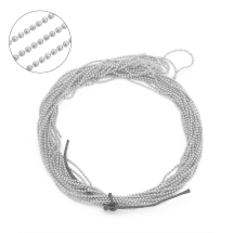 Цепь Плетение Перлина Латунная Неразъемная, Стойкое Покрытие, Платина, Звено 1мм, (УТ100028608)