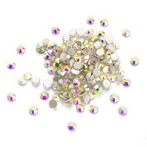 Стеклянные Стразы - Кабошоны, Граненые, Класс А, SS8 Плоские Круглые, Цвет: Кристалл АВ, Размер: SS8, 2.3~2.4мм, 1440шт/упаковка, (УТ100028697)