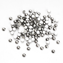 Стеклянные Стразы - Кабошоны, Граненые, Класс А, Плоские Круглые, Цвет: Гематит, Размер: SS6, 1.9~2мм, 1440шт/упаковка, (УТ100028705)