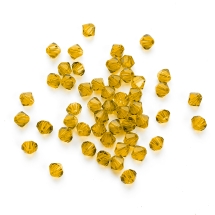 Бусины Австрийский Хрусталь, Огранка 5301, Имитация, Стекло, Биконус, Цвет: Темно-золотистый, Размер: 3.5х4мм, Отв-тие: 1мм, (УТ100028727)