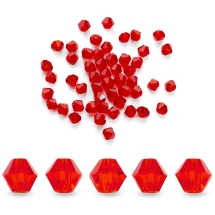 Бусины Австрийский Хрусталь, Огранка 5301, Имитация, Стекло, Биконус, Красный, 3.5х4мм, Отв-тие: 1мм, (УТ100028729)