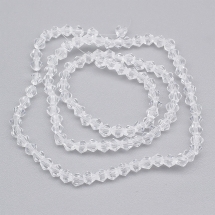 Бусины Австрийский Хрусталь Класс АА Имитация Стеклянные, Биконус, Бесцветный, 3х3мм, Отверстие 0.8мм, около 110шт/32см/нить, (УТ100028738)