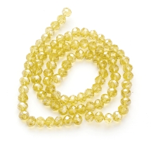 Бусины Гальваника Стекло, Граненые, Рондель, Цвет: Темный Хаки, Размер: 6х5мм, Отв-тие: 1мм, около 80шт/39см/нить, (УТ100028741)