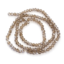 Бусины Гальваника Стекло, Граненые, Рондель, Цвет: Серый, Размер: 4х3мм, Отв-тие: 0.4мм, около 116шт/40см/нить, (УТ100028746)