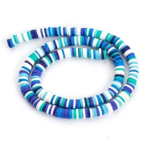 Намистини з Полімерної Глини Ручна Робота Круглі Плоскі Розмір: 6x0.5-1мм Колір: Мікс близько 290шт/38см/нитка (УТ100028846)