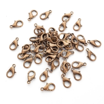 Застежка Карабин-Лобстер Цинковый Сплав, Медь, 14х8мм, Отверстие 1.8мм, (УТ100028792)