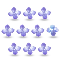 Шапочки для Намистин Смола, Квітка, 4 пелюсток, Синьо-Сірий, 14х14х6мм, Отвір 1.2мм, (УТ100028941)