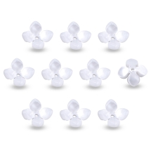 Шапочки для Намистин Смола, Квітка, 4 пелюсток, Біла, 14х14х6мм, Отвір 1.2мм, (УТ100028942)