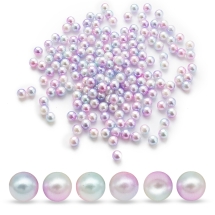 Перли Кульки Намистини Акрилові Райдужні, Градієнт Русалка, Рожевий, 6мм, без Отвори, близько 180шт/20г, (УТ100028945)