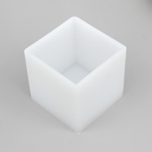 Силіконова форма, Куб, Колір: Білий, Розмір: 75х75х70мм, Внутрішній Розмір: 65х65мм, (УТ100028831)