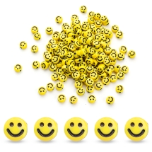 Бусины Акриловые Смайл Крафтовый Стиль, Желтые, 7х3.5мм, Отверстие 1.5мм, около 170шт/25г, (УТ100028905)