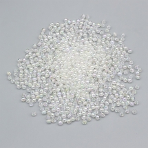 Бусины Экологичные Акриловые Прозрачные Круглые, АВ цвет, Бесцветный Радужный, 3мм, Отверстие 1.5мм, около 2000шт/25г, (УТ100028912)