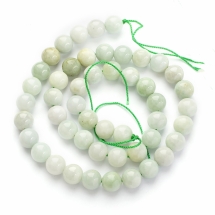 Намистини Натуральний М'янманський Нефрит, На нитках, Круглі, 8-8.5мм, Отвір 0.8мм, близько 44шт/36.5см/нитка, (УТ100028991)