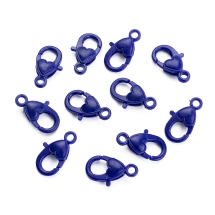 Застежка Карабин-Лобстер, Пластик, Сердце, Цвет: Темно-синий, Размер: 22.5х13х6.5мм, Отверстие 3мм, (УТ100028993)