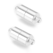 Застежка Магнитная Латуннная Колонка, Серебро, 16х6мм, Отверстие 1.5мм, (УТ100017453)