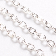 Цепь Якорное Плетение Железная Непаянная, Серебро, Звено 4х2.7х0.7мм, (УТ100029026)