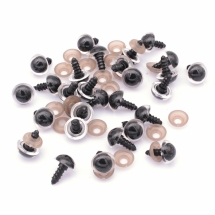 Очі з Фіксатором та Штифтом, для Іграшок, Круглі, Прозорий, 10мм, (УТ100029043)