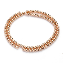 Бусины Синтетический Гематит, Немагнитный, Круглые, Гальваника, Покрытие Розовое Золото, 6мм, Отв. 1-1.5мм, ок. 64шт/38см/нить (УТ100029092)