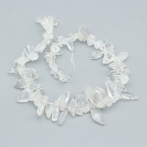 Намистини Натуральний Гірський Кришталь Самородок, 10-36х4-10х4-10мм, Отвір 1мм, близько 53шт/38см/нитка, (УТ100029100)