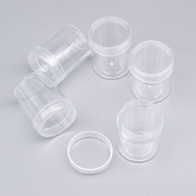 Контейнер для Бисера, для Бусин, для Мелочей, Круглый, Пластик, Бесцветный, Размер: 3.9x5см, Обьем 20мл, (УТ100029111)