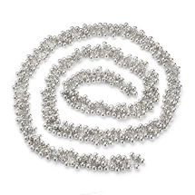 Ланцюг Пластиковий CCB з з Шармами (підвісками), Колір: Платинна, Підвіски: 9х6мм, 1м / нитка, (УТ100029080)