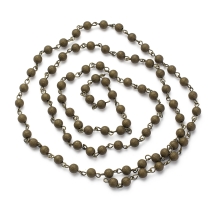 Цепь Латунь, Бусины "Звездная пыль", Ручная Работа, Непаянная, Цвет: Античная Бронза, Звено: 13х6мм, Бусины: 6мм, 1м/цепь, (УТ100029193)