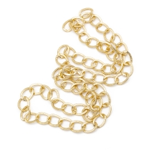 Цепь Алюминиевая, Витое Плетение, Непаянная, Цвет: Светлое Золото, Звено 20х15.5х3х1.5мм, (УТ100029228)