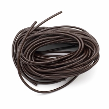 Шнур Натуральна Шкіра, Колір: Коричневий, Розмір: 2мм, близько 10м/зв'язка, (УТ100029237)