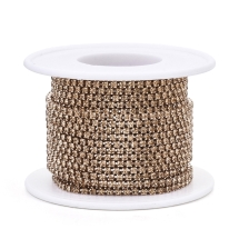 Стразовая Цепь Декоративная, Стойкое Покрытие, Светло-персиковый, 2мм, около 9м/катушка, (УТ100029260)