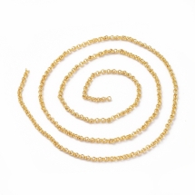 Ланцюг з Латуні Rolo, Паяний, Стійке Покриття Золото 18К, Ланка: 2х1мм, (УТ100029271)