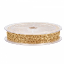 Цепь Плетение Сингапур, Железо, Латунное Покрытие, Паяная, Цвет: Золото, 2.5х1.7х0.3мм, 12м/катушка (УТ100029278)