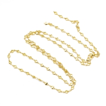 Цепь Латунная, Сердце, Паяная, Стойкое Покрытие Золото 18К, Размер: 8.5х4.5х2.5мм, (УТ100029286)