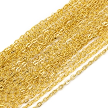 Цепь Якорное Плетение Железная Разъемная, Золото, Звено 5х3.3х0.9мм, 10м/катушка, (УТ100029295)