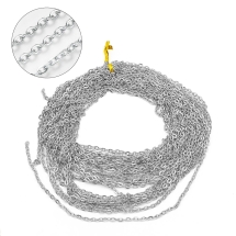 Цепь Якорное Плетение Железная Неразъемная, Платина, Звено 5х3.3х0.9мм, 10м/катушка, (УТ100029296)