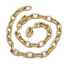 Ланцюг Акриловий Ручної Роботи, Непрозорий, Колір: Золото, Ланка: 35х19х6мм, 1м/нитка, (УТ100029297)