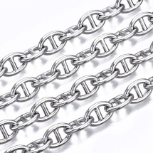 Цепь Латунная, Mariner Link, Паяная, Платина, Размер:10х6.6х1.4мм, (УТ100029312)