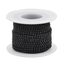 Стразовая Цепь Декоративная, Стойкое Покрытие, Джет (Черный), 3мм, 9м/катушка, (УТ100029317)