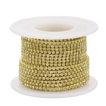 Стразовая Цепь, Стойкое Покрытие, Цитрин, 3мм, 9м/катушка, (УТ100029319)