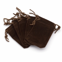 Подарунковий Мішечок з Оксамиту, з Куліскою, Колір: Коричневий, 7х5см, (УТ100029346)