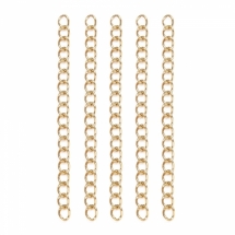 Цепочка Удлинительная из Нержавеющей Стали, Золото, 47-53х3мм, Звенья 4х3х0.5мм, (УТ100029350)